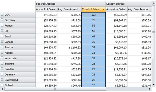 VIBlend WPF Data Grid Sorting